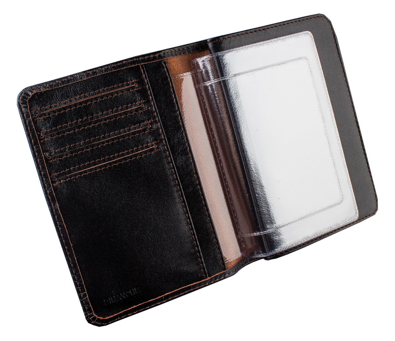 761 Бумажник водителя с отделением для паспорта (Сахара) (черный/натуральная кожа/Dimanche)