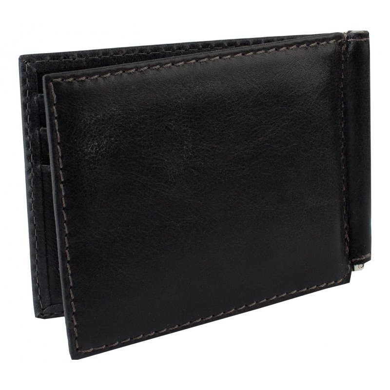 889/К Зажим для денег (Camel) черный (черный/натуральная кожа/Dimanche)