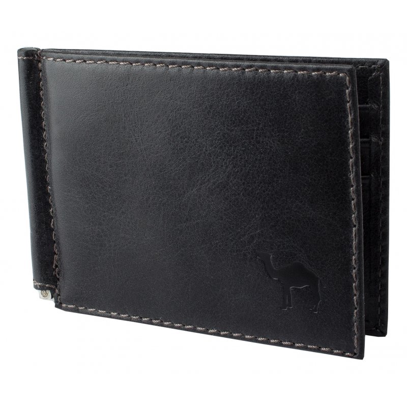 889/К Зажим для денег (Camel) черный (черный/натуральная кожа/Dimanche)