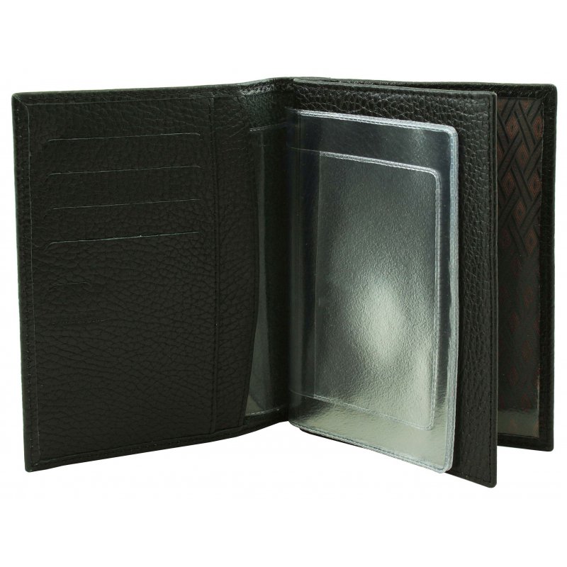 181 Бумажник водителя с пл. блоком и отд. д/паспорта (Street ) (черный/13,8*10*1,5/натуральная кожа/Dimanche)