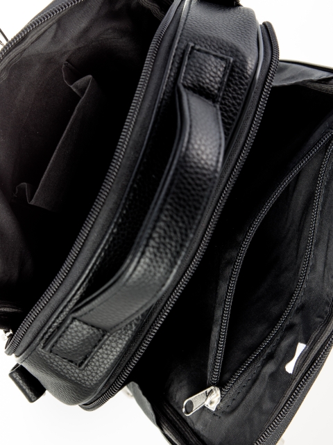 3669 Сумка мужская чёрная (Черный/искусственная кожа)