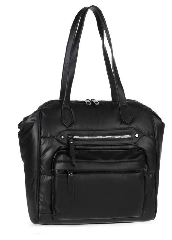 HL 41-183113 Сумка женская нейлон/экокожа (чёрный) (Черный/31*31*9/нейлон/экокожа/Hogerland)