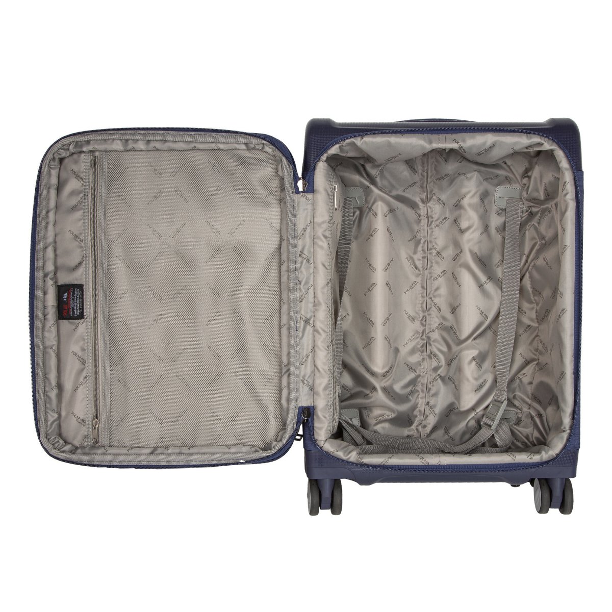 Р1930 (2-ой) коричневый (20) чемодан малый тканевый облегченный (коричневый/37*52*23/27/полиэстер/S/2,6 кг/44 литра/Polar)