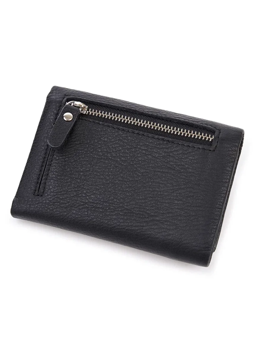 51-369-11-2 Кошелек женский (чёрный) (Черный/12*9*3/натуральная кожа)