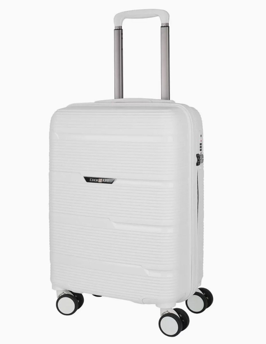 47B-010-420 Чемодан 4-х колесный (Белый/37*55*22/полипропилен/S/2,5 кг/35 литров/Eberhart)