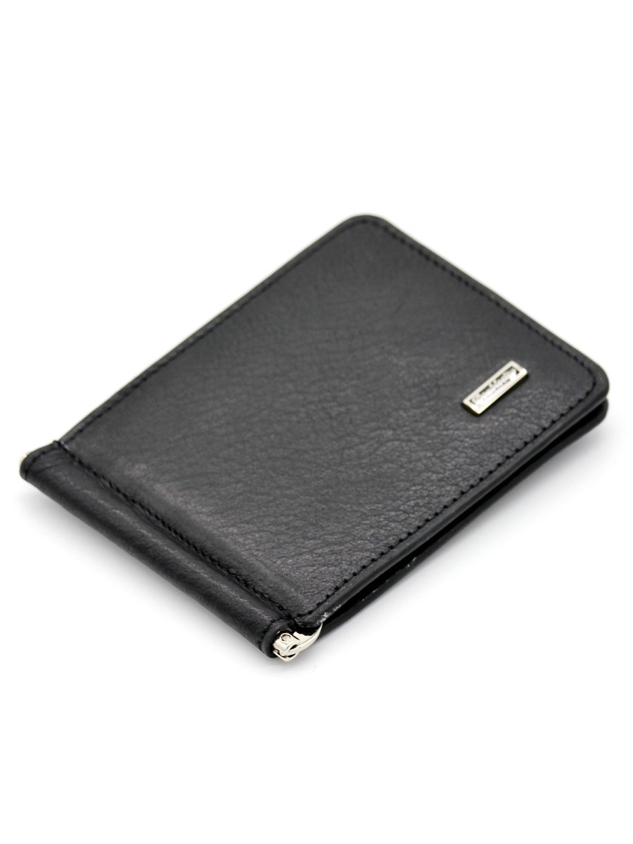 130-DC31-11I/A Зажим для денег (чёрный) (Черный/11*8*0,5/натуральная кожа/Doublecity)