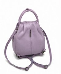 626К Сумка-рюкзак женская натуральная кожа (purple) (сиреневый светлый/25*27*12/натуральная кожа/Redmond)