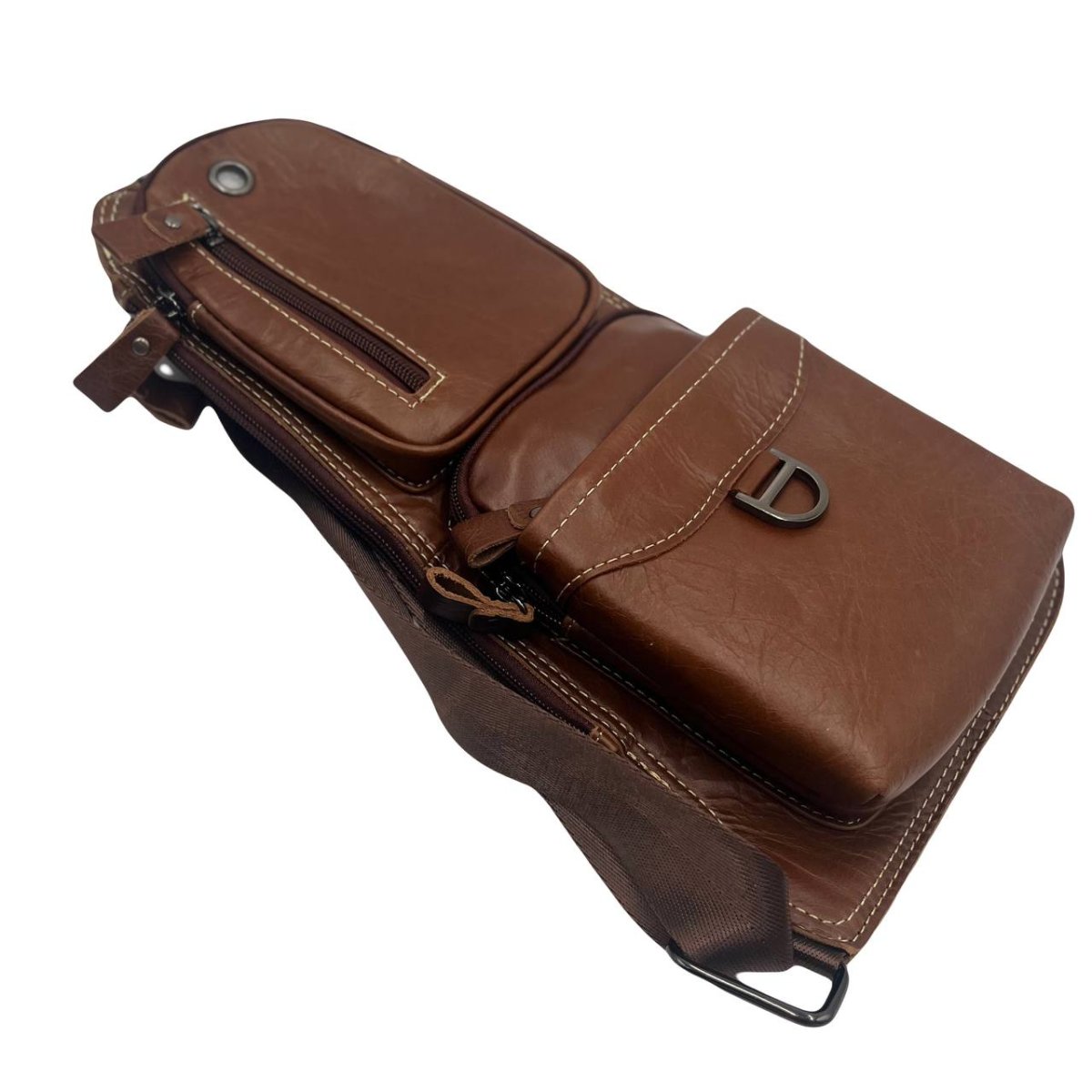 0018 Сумка-рюкзак на одно плечо мужская натуральная кожа (19*34*4/натуральная кожа/Hogerland)