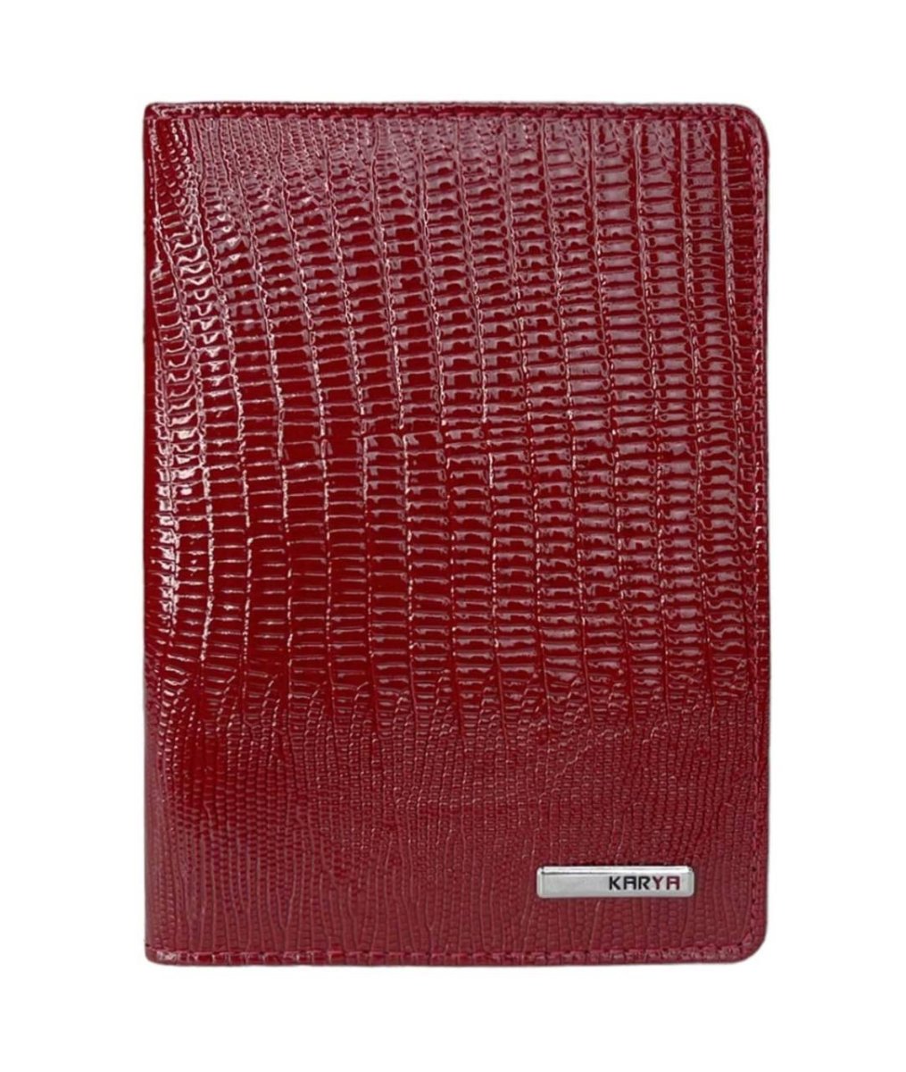 092-074 Обложка для паспорта натуральная кожа KARYA (Красный/10*14*0,2/натуральная кожа/KARYA)