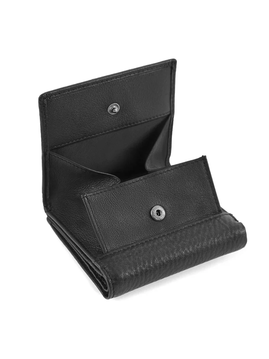 51-353-11-2 Кошелек женский (чёрный) (Черный/10*9,5*3/натуральная кожа)