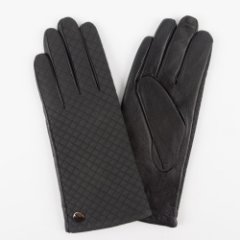 141323L-18514-01 Перчатки женские Russian Look черный (м) (Черный/полиэстер/натуральная кожа/Russian Look)