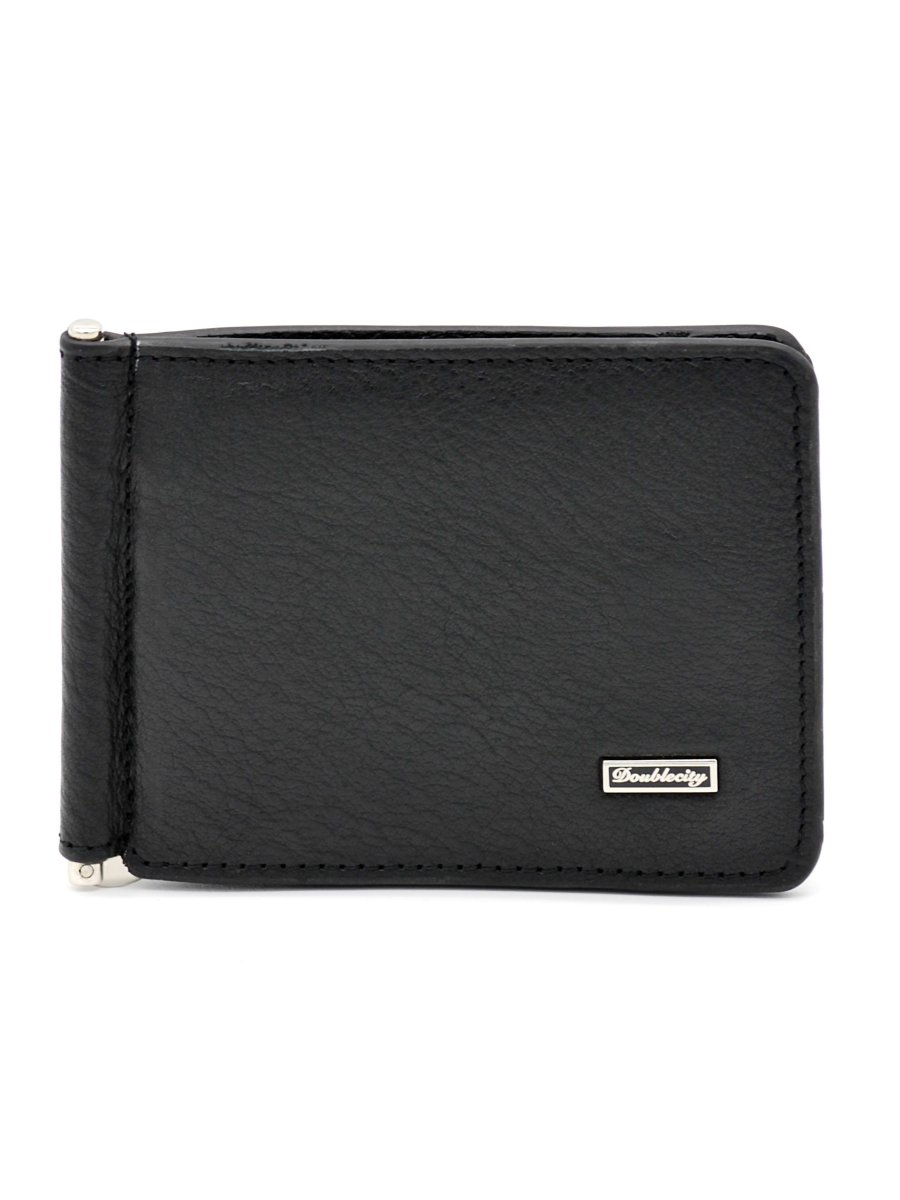 130-DC31-11I/A Зажим для денег (чёрный) (Черный/11*8*0,5/натуральная кожа/Doublecity)