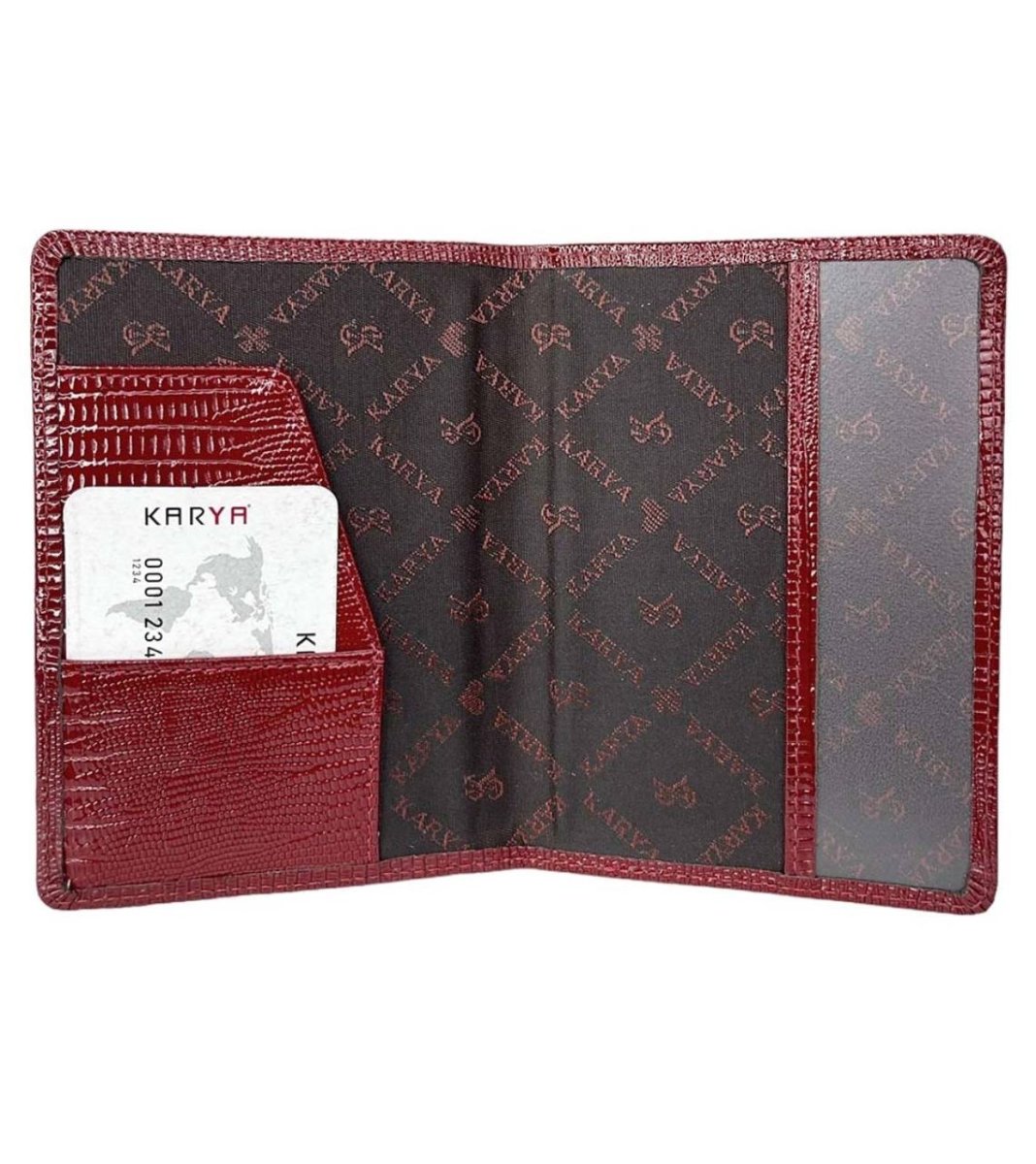092-074 Обложка для паспорта натуральная кожа KARYA (Красный/10*14*0,2/натуральная кожа/KARYA)