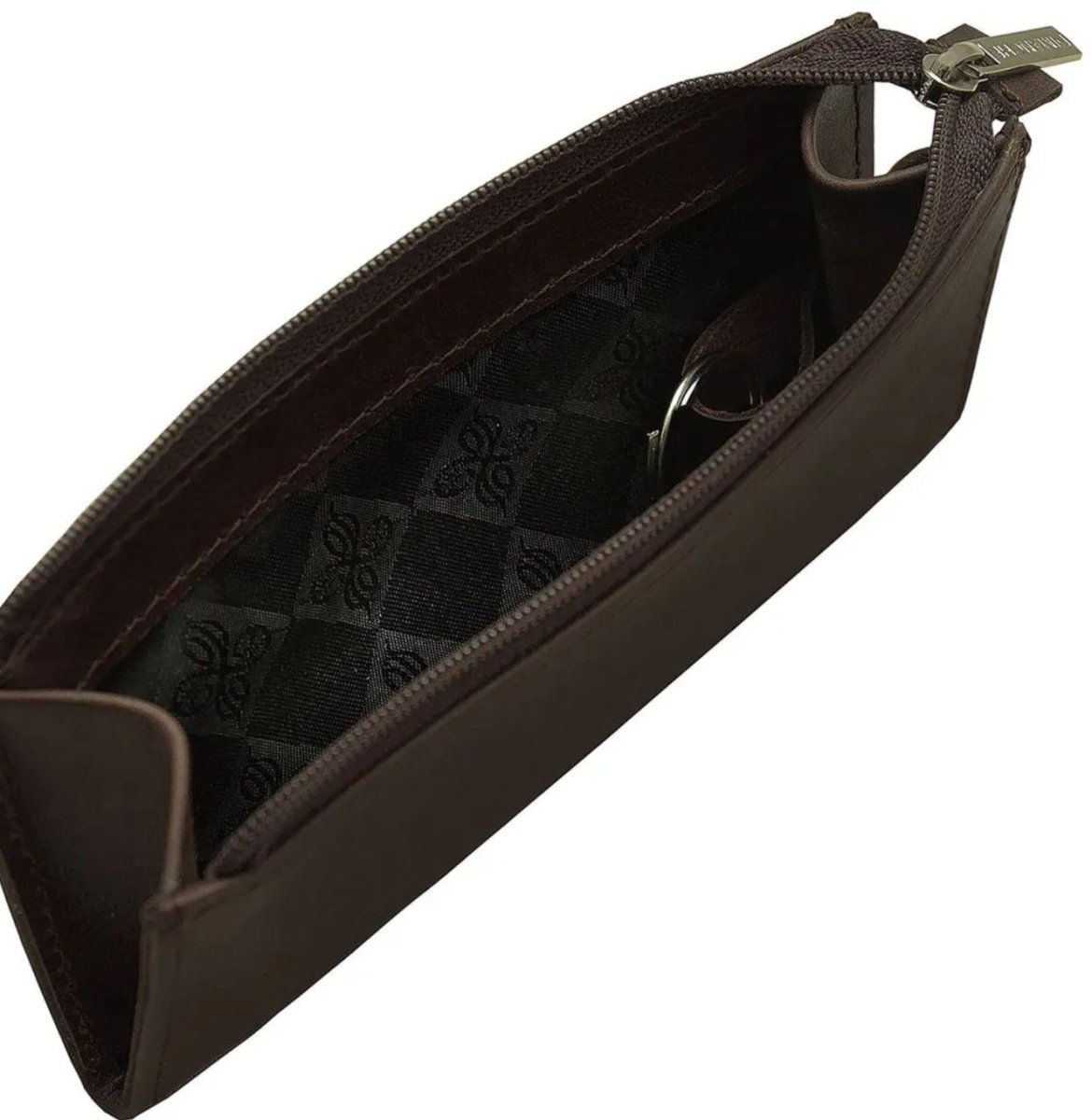 318/К Ключница L с двумя молниями (Camel)  (коричневый/натуральная кожа/Dimanche)