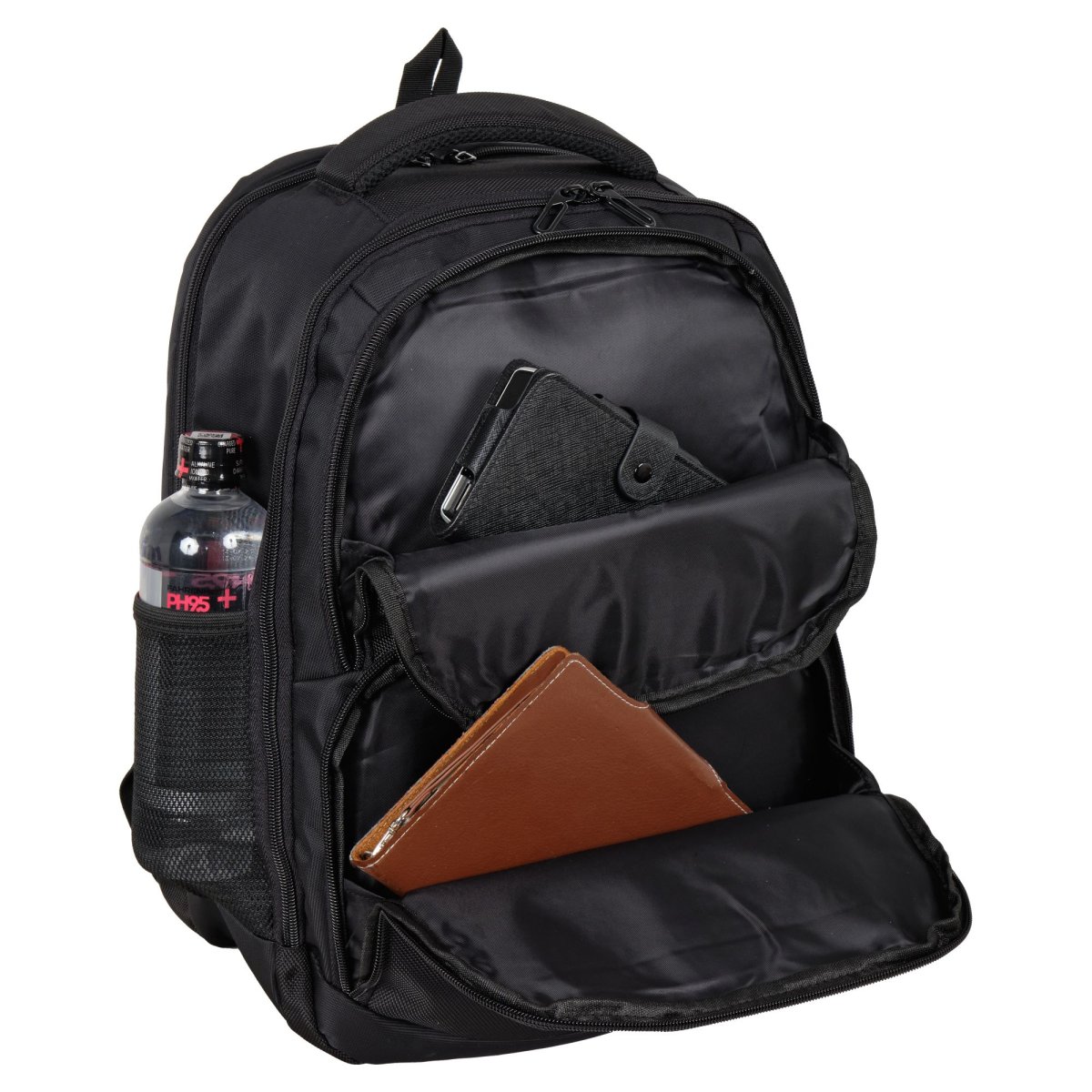 Г-598 (черный) Рюкзак для ноутбука текстиль (Черный/31*41*17/полиэстер/0,8 кг/22 литра/Polar)