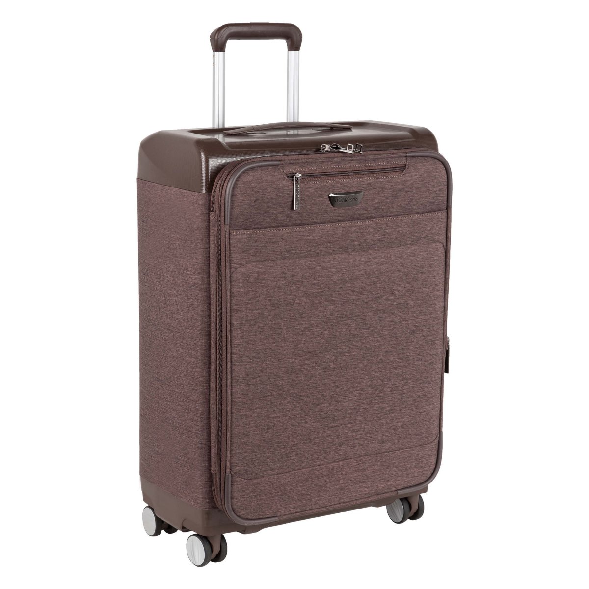 Р1930 (2-ой) коричневый (20) чемодан малый тканевый облегченный (коричневый/37*52*23/27/полиэстер/S/2,6 кг/44 литра/Polar)